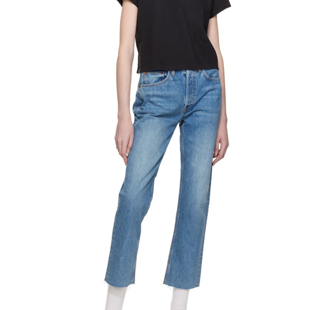 RE/DONE Blue 70s Stove Pipe Jeans
